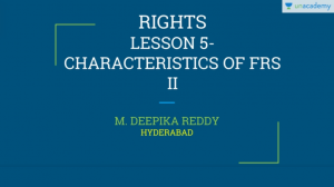 Different Characteristics of Fundamental Rights