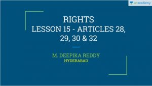 Cultural and Educational Rights in Indian Constitution
