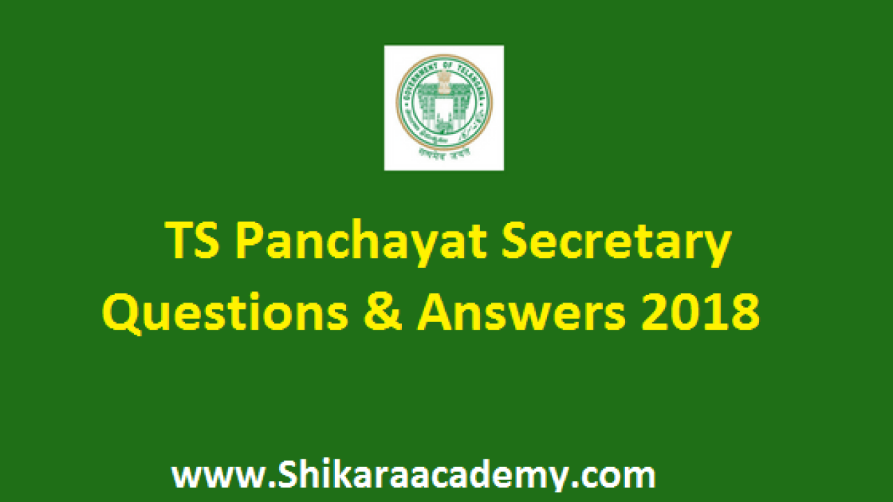 Tspri-Panchayat Secretary 2018 | Indian Polity